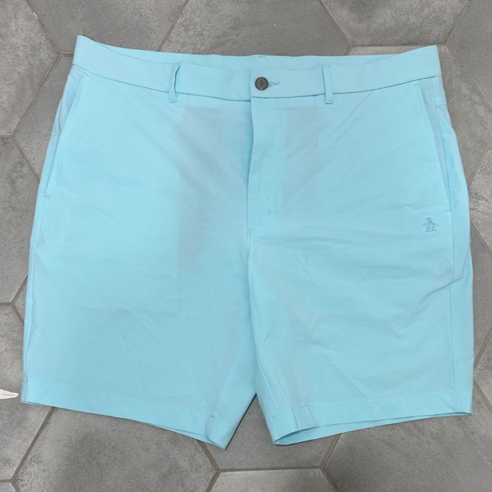 Original Penguin Gray and Blue Patterned Shorts